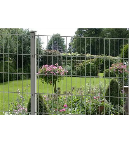 Doppelstabmattenzaun 163 x 251 cm, feuerverzinkt / silbergrau, 6/5/6, Premium