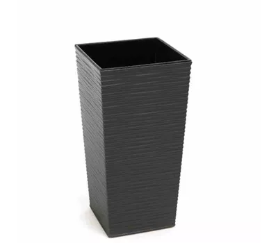 Siena Garden Pflanzkübel Nizza, eckig, 40x40x75,3 cm Rillenoptik in graphit Kunststoff  Siena Garden Pflanzkübel Nizza, eckig, 40x40x75,3 cm Rillenoptik in graphit Kunststoff