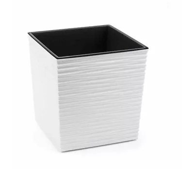 Siena Garden Pflanzkübel Biron, eckig, 30x30x31,0 cm Rillenoptik weiß Kunststoff Siena Garden Pflanzkübel Biron, eckig, 30x30x31,0 cm Rillenoptik weiß Kunststoff