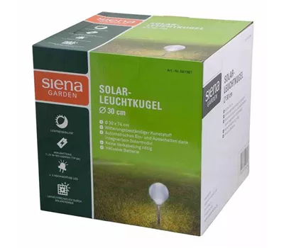 Siena Garden Solarleuchte Kugel Ø 30x66,5 cm, weiß