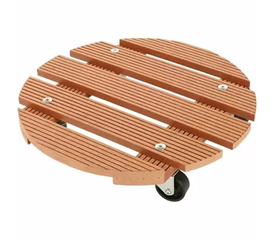 Siena Garden Pflanzenroller WPC, rund 30 cm, natur