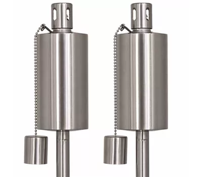 Siena Garden öllampe Alice 2-tlg 59,5x12x36,5 cm silber Edelstahl