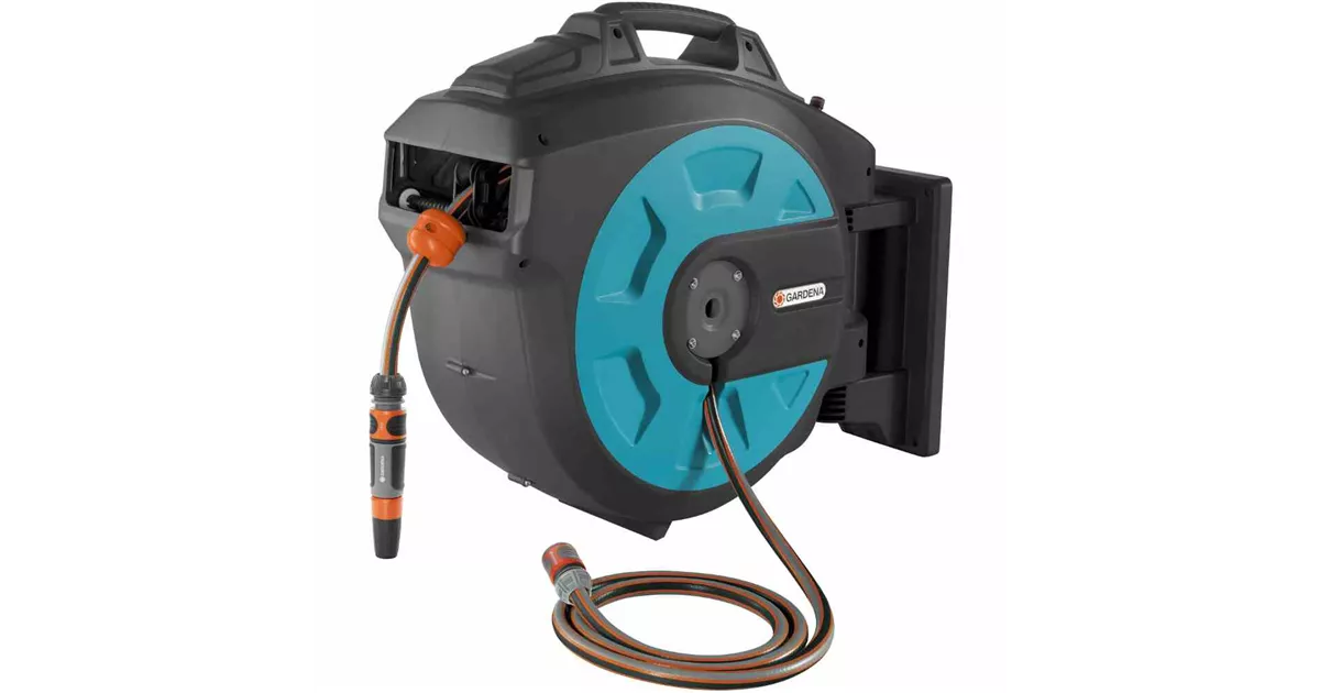 Gardena Wand-Schlauchbox 25 roll-up automatic mit 25 m Qualitätsschlauch