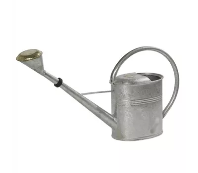 Gießkanne oval mit Messingbrause und Konus-Gummidichtungsring 8l silber Gießkanne oval mit Messingbrause und Konus-Gummidichtungsring 8l silber