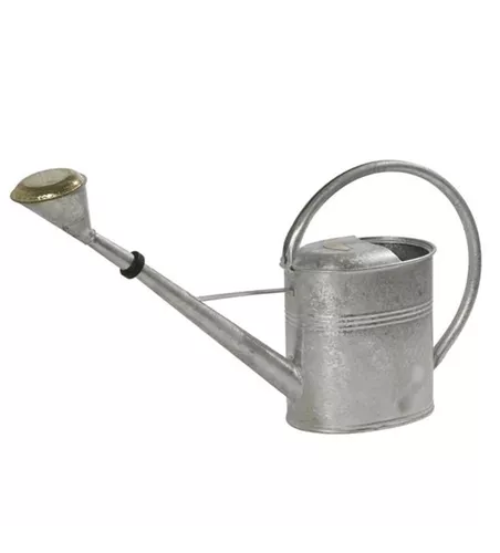 Gießkanne oval mit Messingbrause und Konus-Gummidichtungsring 8l silber Gießkanne oval mit Messingbrause und Konus-Gummidichtungsring 8l silber