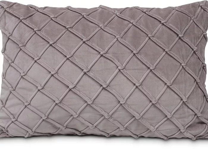 fleur ami MADELEINE - Ribbed Cotton Velvet Diamond Pattern Pillow