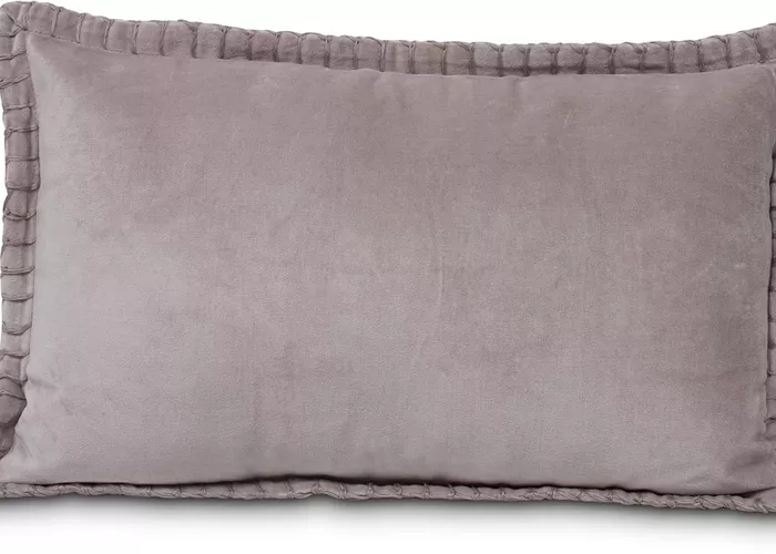 fleur ami MADELEINE - Cotton Velvet Enzyme Wash Blanket Stitch Border Cushion