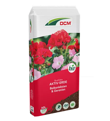 Cuxin Aktiv-Erde Balkonkasten & Geranien