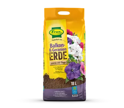 frux Balkonblumen- & Geranienerde – mit extra Eisen frux Balkonblumen- & Geranienerde – mit extra Eisen