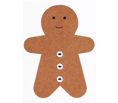 Weihnachtsknopfkarte "Lebkuchen- Weihnachtsknopfkarte "Lebkuchen-