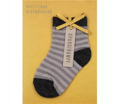 XL Sparstrumpfkarte "Herzl. Glückwunsch" XL Sparstrumpfkarte "Herzl. Glückwunsch"