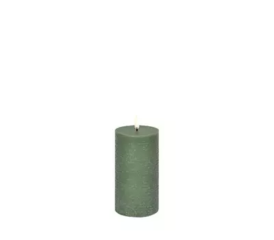 LED pillar candle, Olive green
